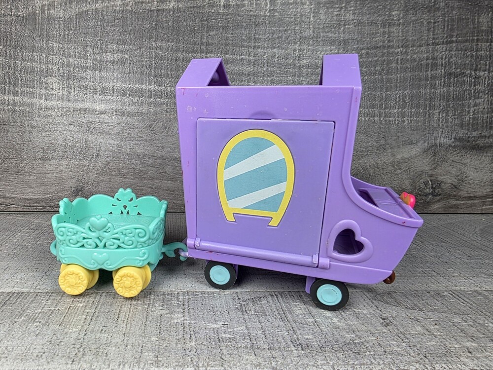 My Little Pony Blue & Yellow Rolling Train Cart & Purple Room Car MLP b42